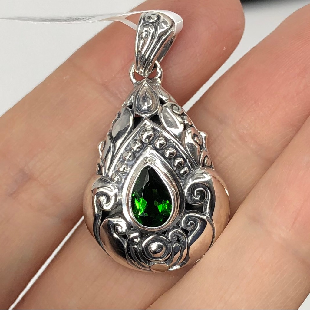 Balinese Crafted Russian Diopside .925 Pendant